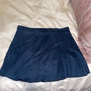 Bishop + Young Navy Velvet Skirt